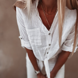 Luli WHITE tie blouse *NEW*