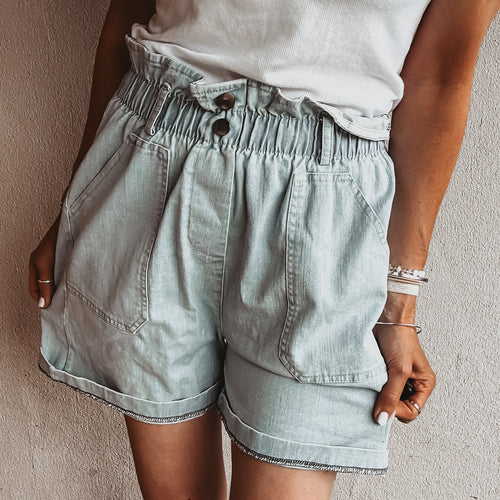 Poppy paperbag shorts DENIM BLUE