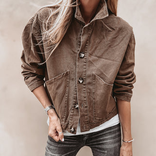 Taupe denim jacket *NEW*