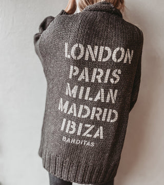 Dark biscuit / cream Cities Cardigan *NEW*