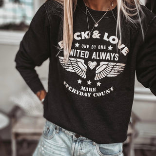 Vintage rock & love wings sweatshirt