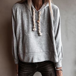 Grey hoody with braid ties top *NEW*