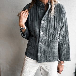 DARK GREY quilted jacket *NEW*