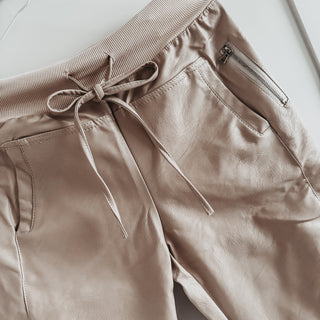 Full faux leather CAPPUCCINO CAFE ULTIMATE joggers *NEW*