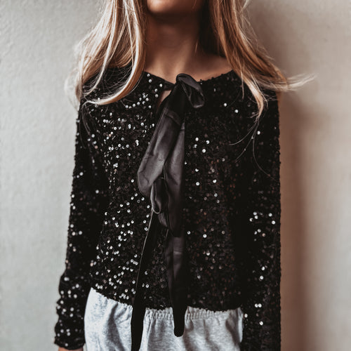 Black Bow sequin top *NEW*