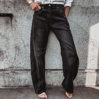 Bilbao washed dark grey barrel jeans *NEW*