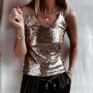 Suzi GOLD sequin top *NEW*