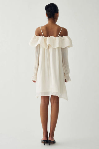 Vintage white Miya ruffle sheer dress *NEW*
