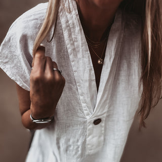 White Susannah linen blouse
