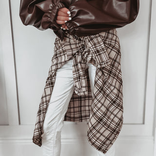 Brown Boyfriend check shirt *NEW*