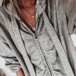 Grey ruffle Irene hoody  *NEW*