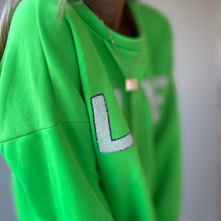 LOVE neon green sweatshirt *NEW*