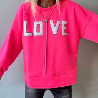 LOVE neon pink sweatshirt *NEW*