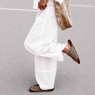 WHITE Lyra linen joggers *NEW*