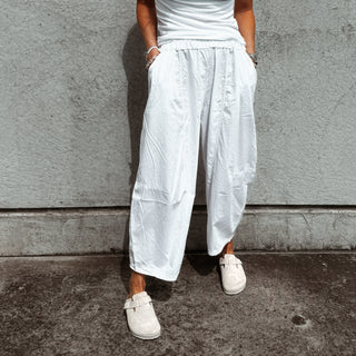 IBIZA TOWN parachute pants WHITE