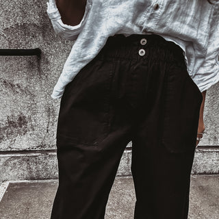 Black Pippa paperbag jeans