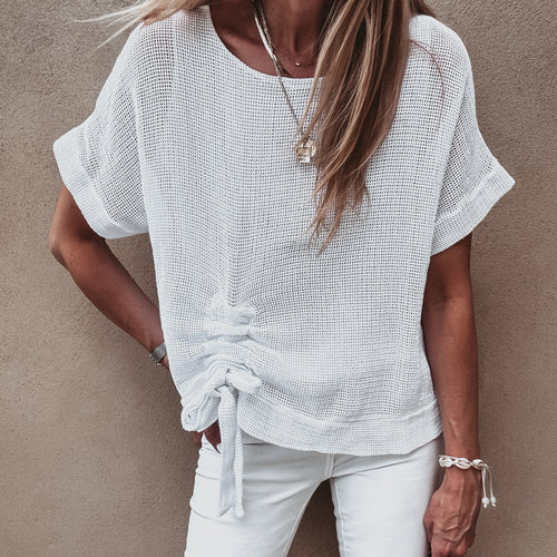 Lilly WHITE blouse with rouche tie *NEW*