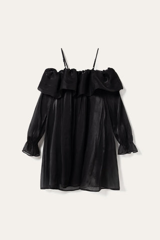 Black Miya ruffle sheer dress *NEW*