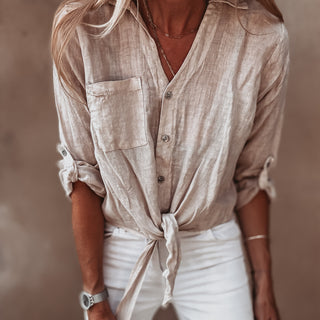 Luli BEIGE tie blouse *NEW*