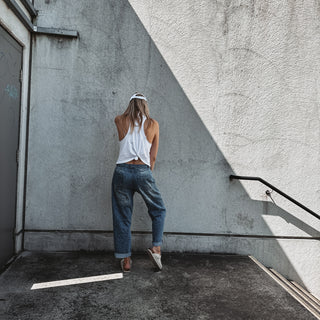 Slouchy Leopard BLUE denim joggers *NEW*