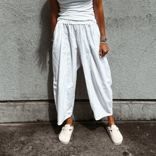 IBIZA TOWN parachute pants WHITE