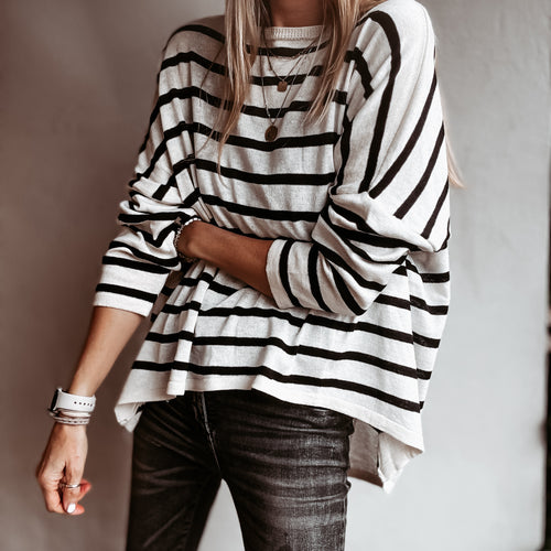 Marseille VINTAGE WHITE / BLACK breton striped sweater *NEW*