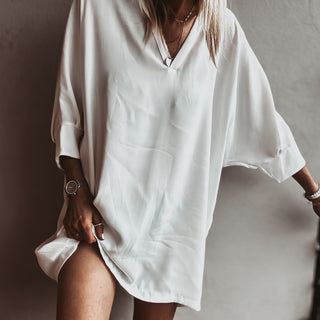 Ithaca VINTAGE WHITE V neck tunic