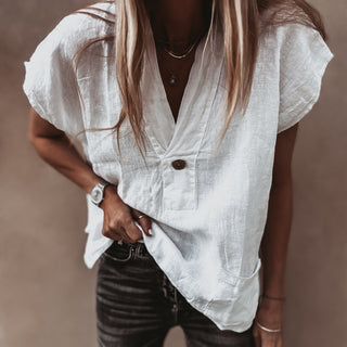White Susannah linen blouse