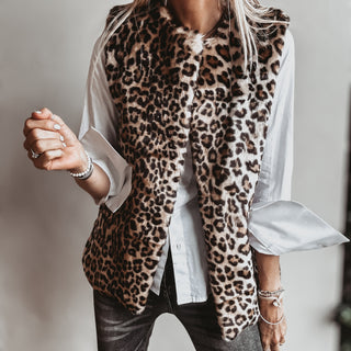 Faux fur leopard gilet *NEW*