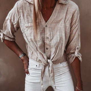 Luli BEIGE tie blouse *NEW*