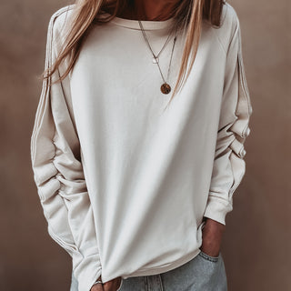 Vintage white ruffle sleeve sweatshirt *NEW*