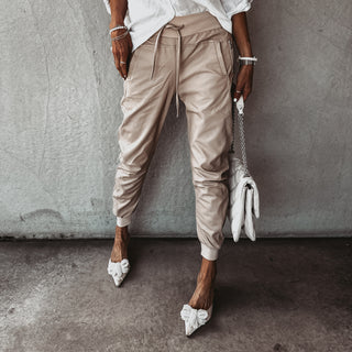 Full faux leather CAPPUCCINO CAFE ULTIMATE joggers *NEW*