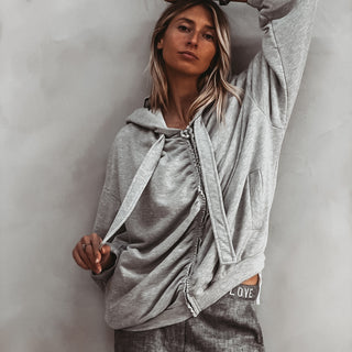 Grey ruffle Irene hoody  *NEW*