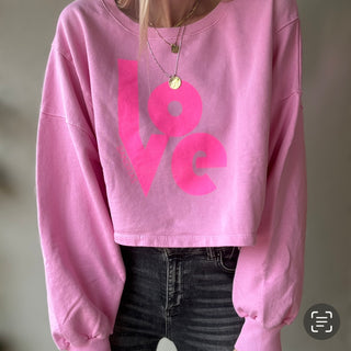 Neon pink LOVE sweatshirt *NEW*