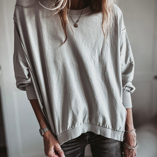 LIGHT GREY Perugia super slouchy sweatshirt *NEW*