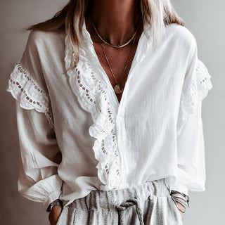 WHITE Broderie Ruffle Blouse *NEW*