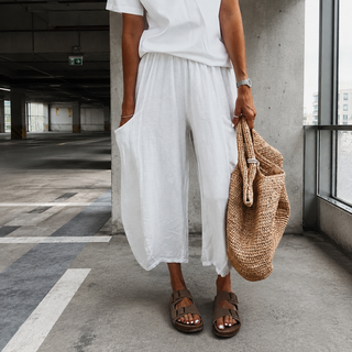 WHITE Lora linen joggers *NEW*