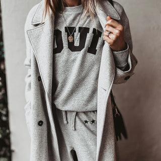 COLLEGE Grey star super slouchy joggers *BACK IN STOCK*