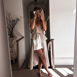 Livy long sand linen top *NEW*