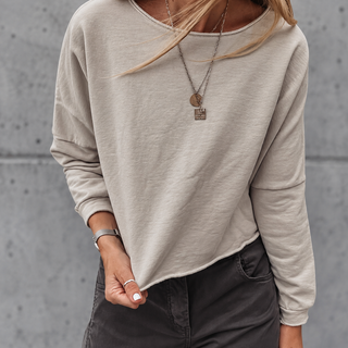 Maeve slightly cropped beige sweatshirt *relaxed style*