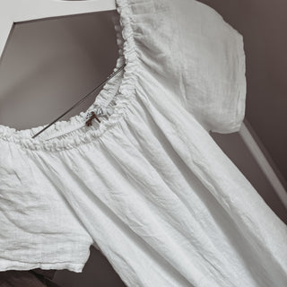 Lottie linen off shoulder white dress *NEW*
