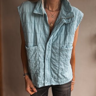 Aqua quilted gilet jacket *NEW*