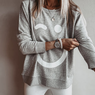 Grey Smiley sweatshirt *relaxed style* *NEW*