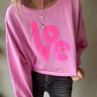 Neon pink LOVE sweatshirt *NEW*