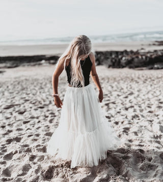 Toulouse VINTAGE WHITE tulle skirt