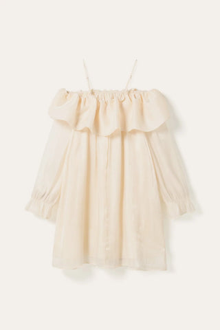 Vintage white Miya ruffle sheer dress *NEW*