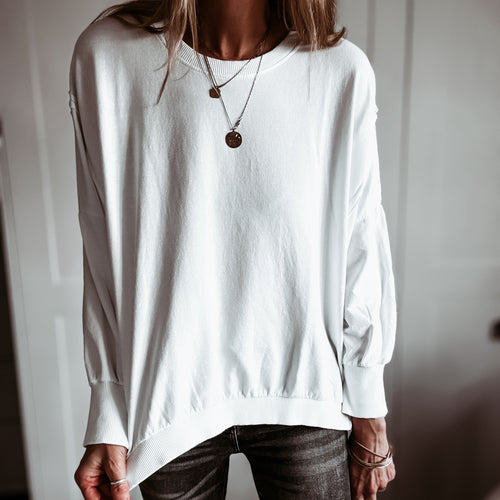 WHITE Perugia super slouchy sweatshirt *NEW*