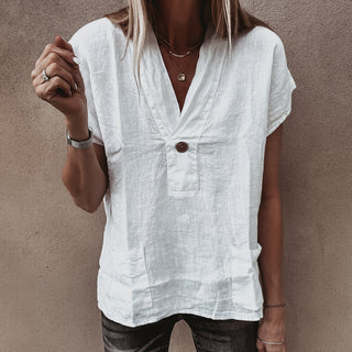 White Susannah linen blouse