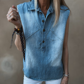 Bandeau tie denim blouse  *NEW*