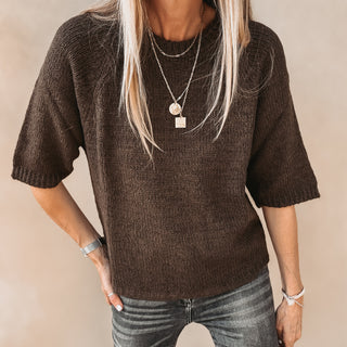 Milo taupe short sleeved jumper *NEW*